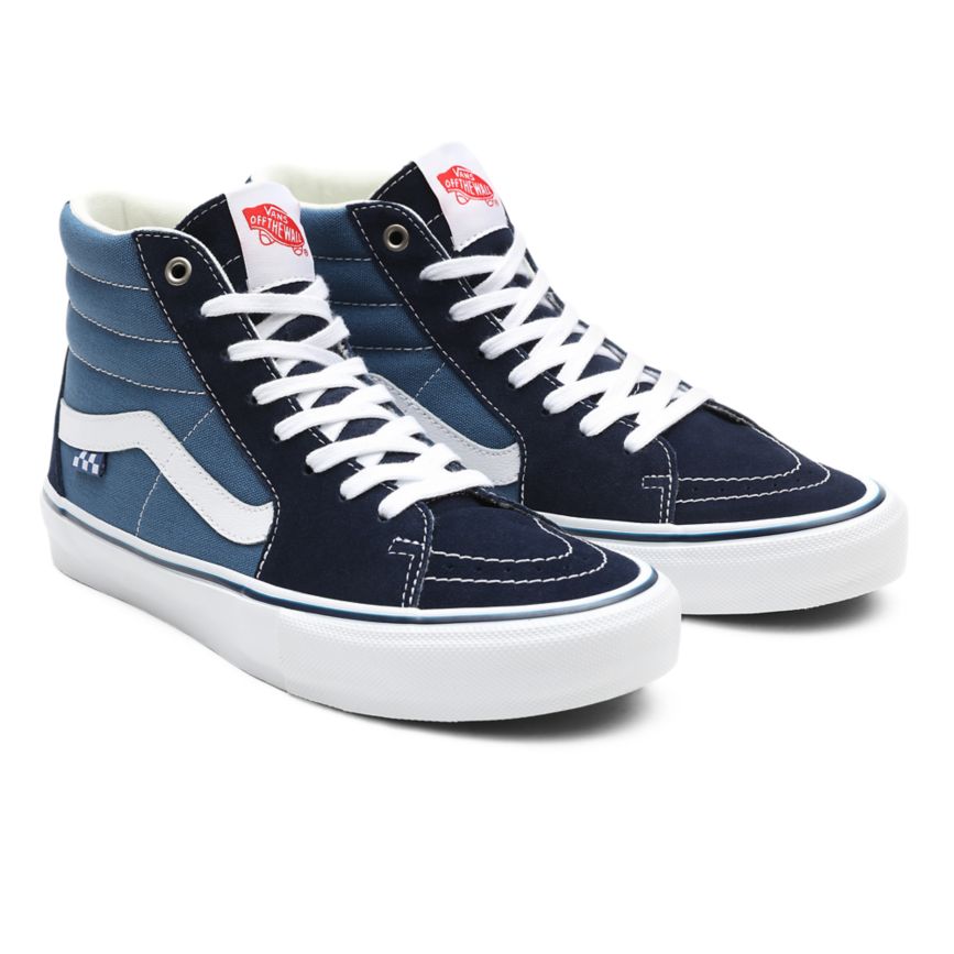 Vans Skate SK8-Hi Dam Marinblå/Vita - Vans Höga Skor Billigt (DBJAP4208)